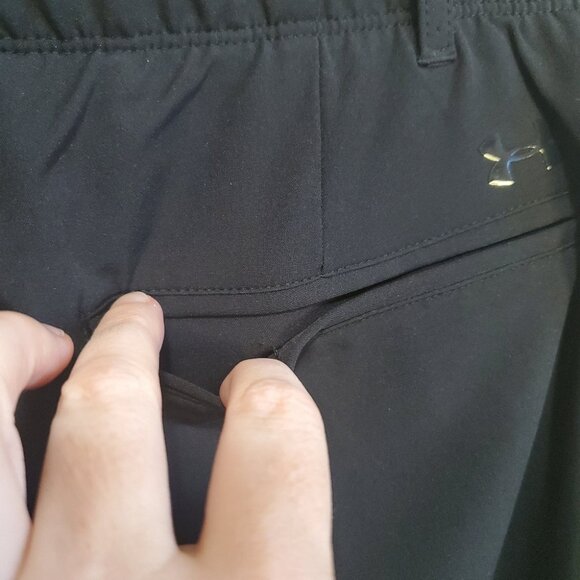 UNDER ARMOUR Women 14 Drive Golf Pants Straight Leg Stretch Waist UA Storm Black - Picture 7 of 13
